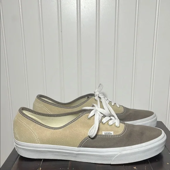 Vans Men's Color block tan and brown suede & fabric lace up sneakers - Picture 1 of 8